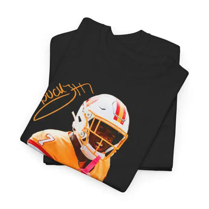 Bucky Irving Black Distressed Jersey T-Shirt - Vintage Sports Fan Apparel, Unisex Regular Fit Tee
