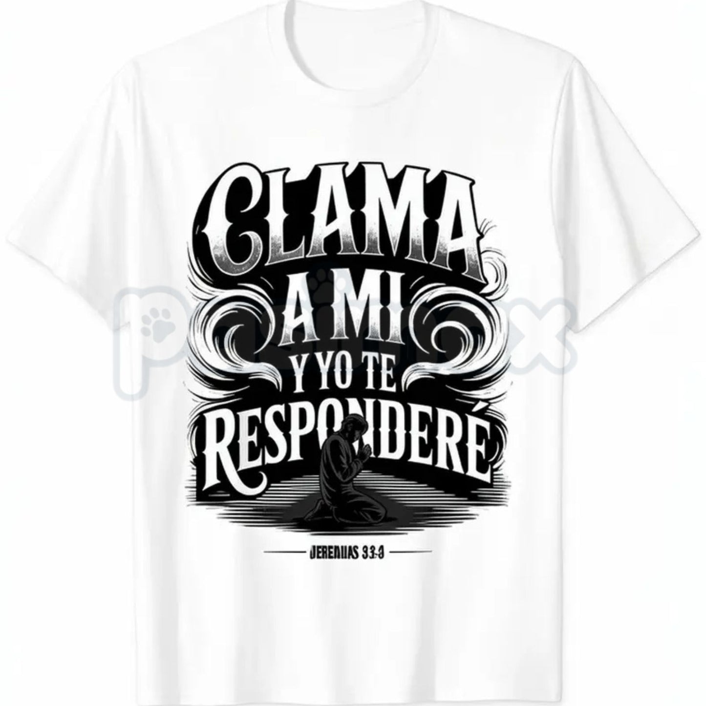 Christian Spanish Bible Scripture T-Shirt – Jeremiah 33:3 "Clama a Mí" Graphic Tee, Remastered Heavy Cotton Faith-Based Top, Soft Lived-In Spiritual Inspiration Shirt, Made in USA