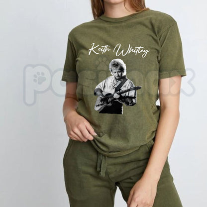 Keith Whiley "Music" Vintage Style T-Shirt – Retro Soulful Graphic Artist Tee, Premium 100% Cotton Indie Musician Top, Soft Lived-In Heavyweight Concert Tour Style Shirt, Made in USA