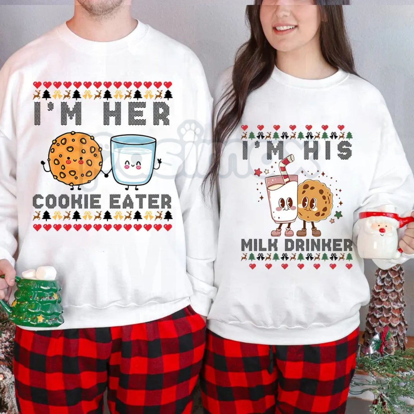 Matching Naughty & Nice List Christmas Sweatshirts | Funny Holiday Couple Sweaters | Sarcastic Christmas Duo Set | Adult Holiday Gift
