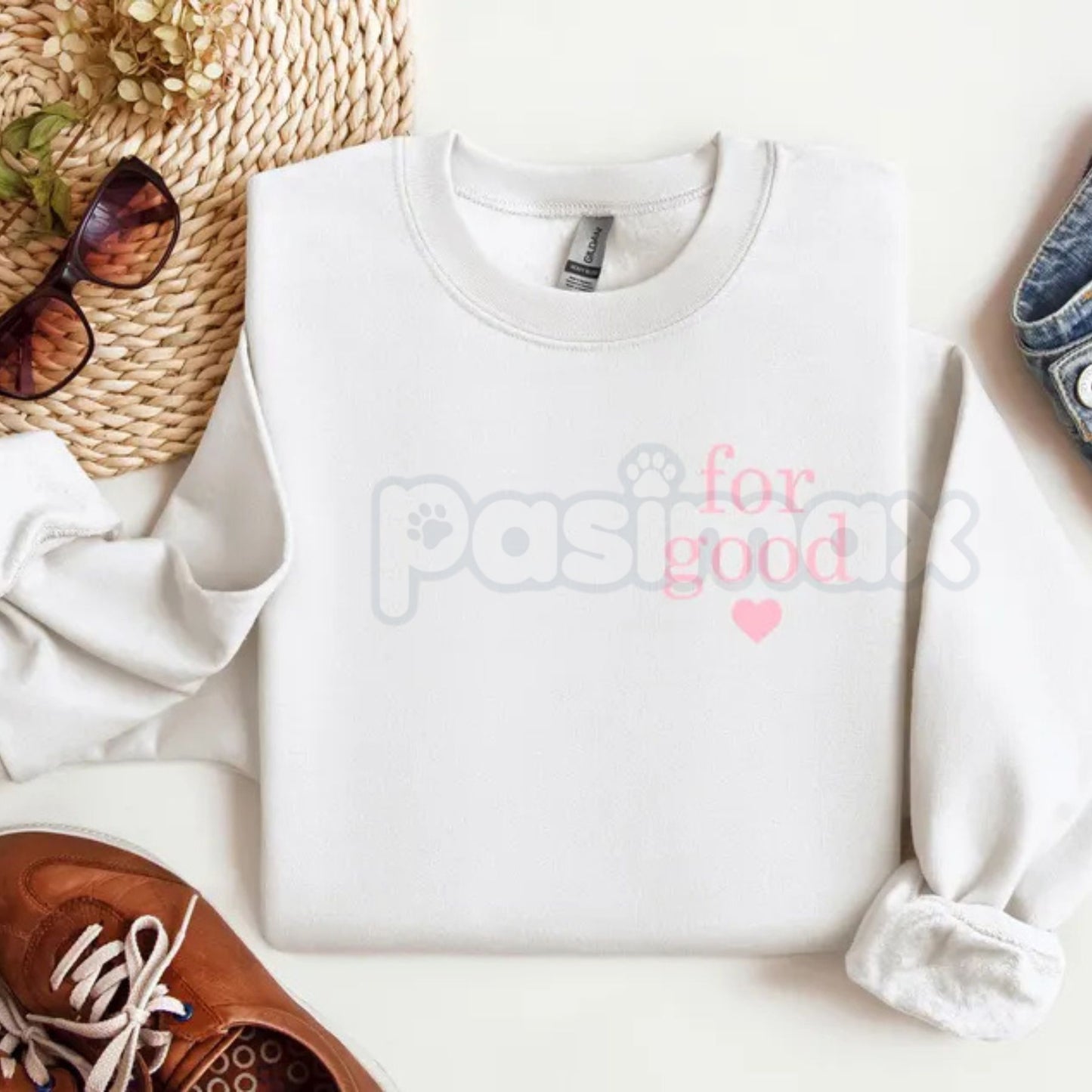 "For Good" Statement Sweatshirt | Minimalist Positive Message Crewneck | Ethical Wear Jumper