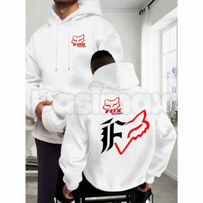 Motorcycle Fox Print Hoodie – Vintage Dirt Bike Racing Graphic Pullover, Off-Road Motocross Streetwear Sweatshirt, Unisex Heavy Blend