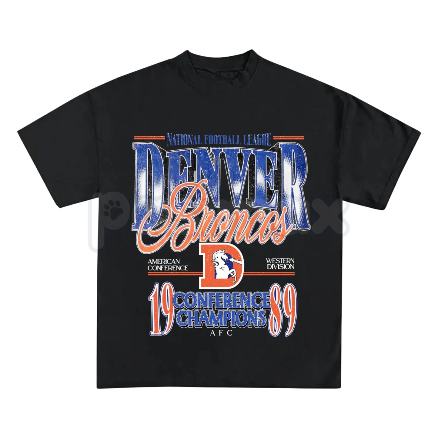 Vintage Denver Football Graphic T-Shirt - Retro Denver Fan Crewneck Shirt, Mile High Football Inspired Tee, Classic Colorado Sports Apparel, Premium Heavyweight Game Day Top, Nostalgic Denver Football Fan Gift
