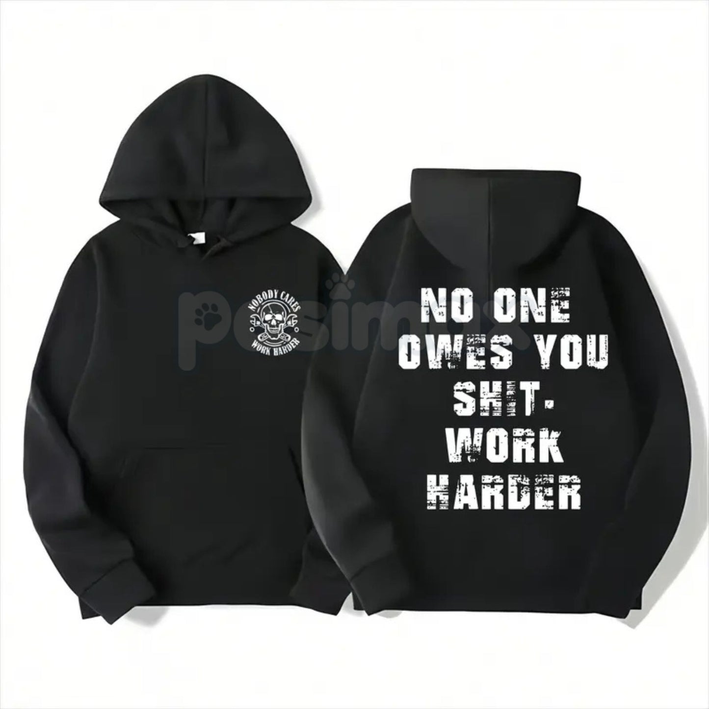 Work Harder Skull Shirt – Gritty Relentless Grinder Hoodie & Streetwear Men's Father's Day Sweatshirt