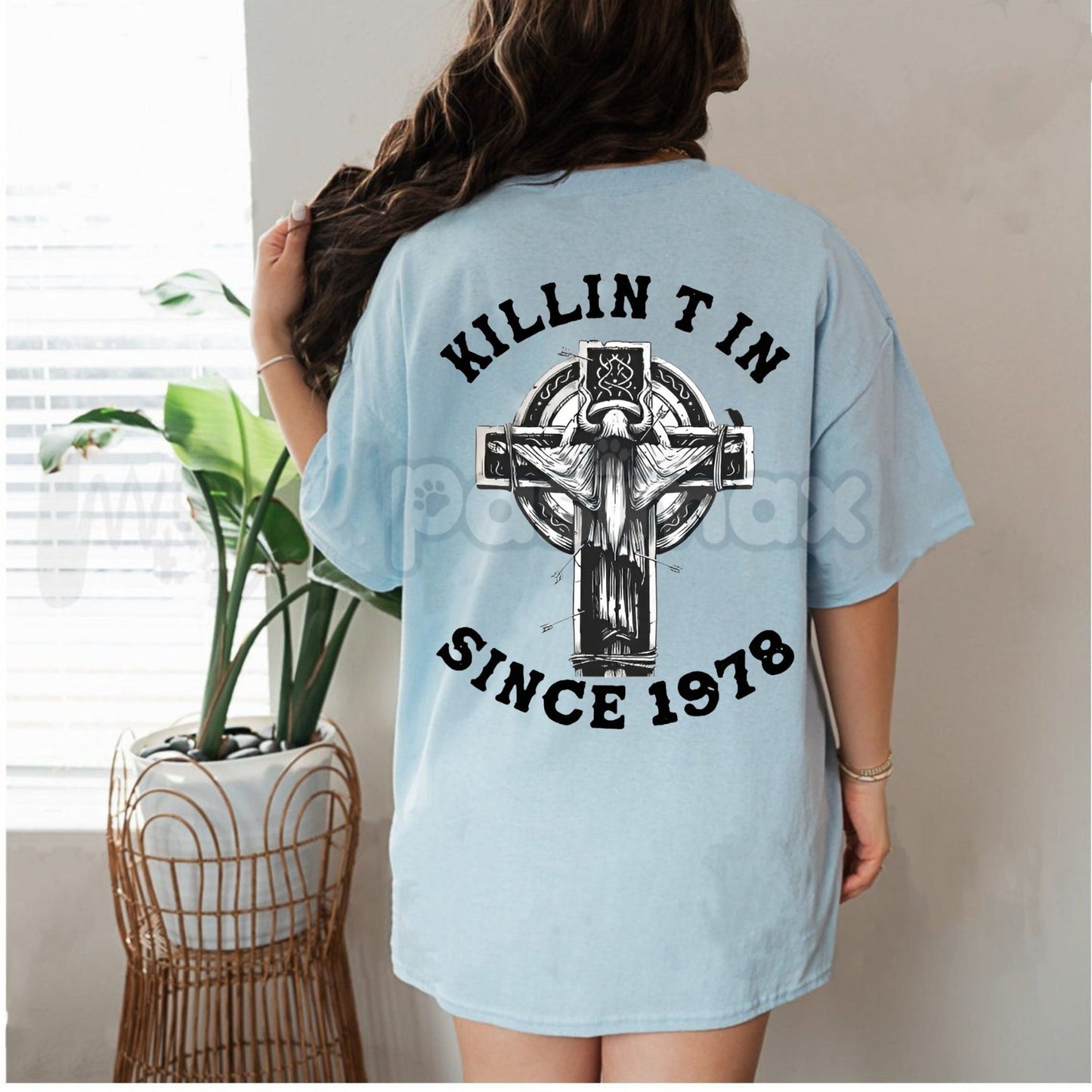 KILLIN T IN SINCE 1978 Sheep Horns Wizard T-Shirt - Edgy Birthday Anniversary Tee, Fantasy Metal Graphic, Men's Statement Apparel