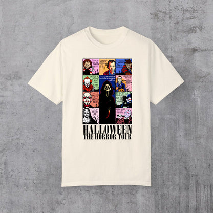 "The Horror Tour" T-Shirt - Creepy Halloween Graphic Tee, Vintage Style Horror Movie Fan Gift