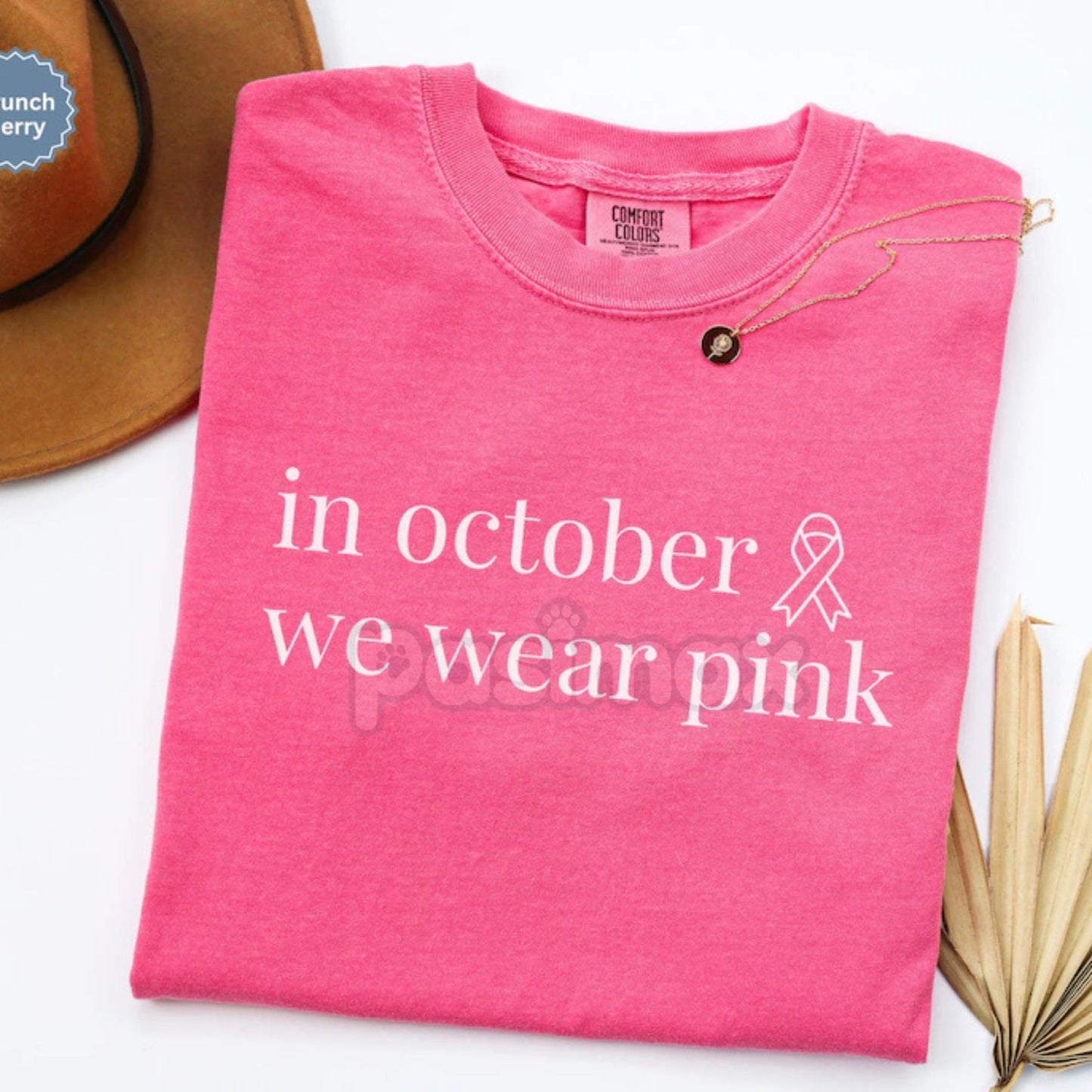 Comfort Colors® 'In October We Wear Pink' Oncology Nurse Shirt – Breast Cancer Awareness Tshirt, Pink Ribbon Nurse Tee