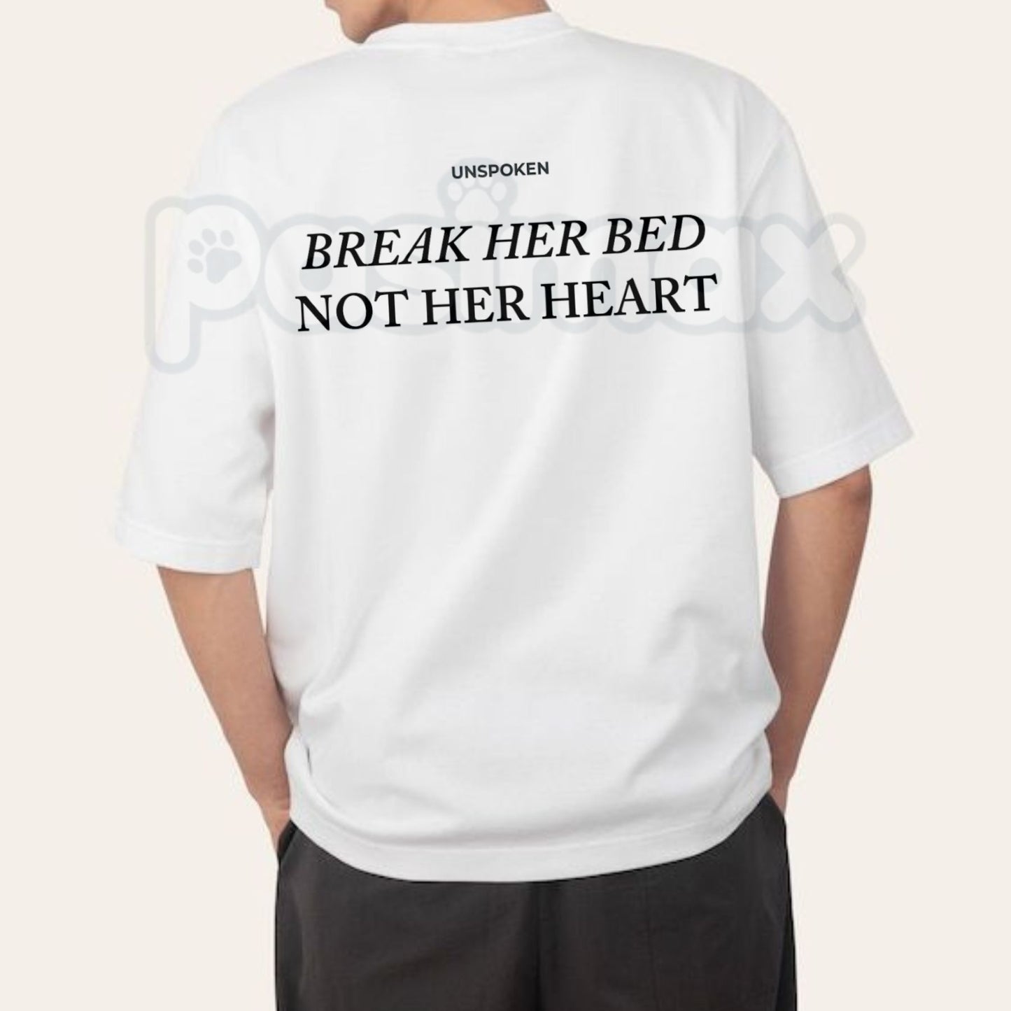 "Break Her Bed Not Her Heart" Funny Quote T-Shirt – Sarcastic Edgy Graphic Tee, Premium 100% Cotton Cheeky Relationship Top, Soft Lived-In Heavyweight Bold Statement Shirt, Made in USA
