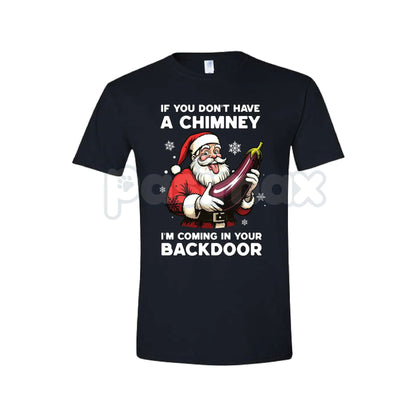 Backdoor Santa Christmas Joke T-Shirt - Funny Naughty Holiday Slogan Tee, Retro R&B Music Gift, Soft & Comfortable Xmas Top