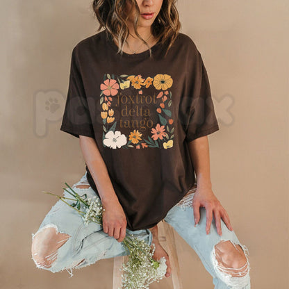 Foxtrots Deltas Tangos Boho Floral T-Shirt – Cottagecore Tactical Flower Tee