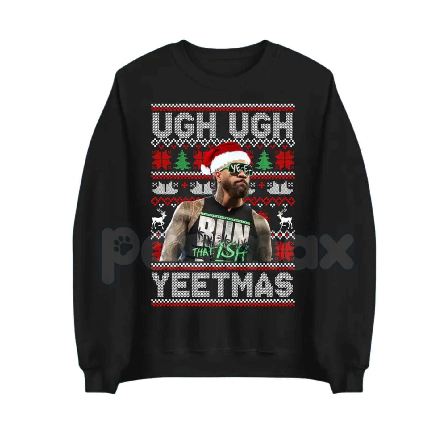 Ugh Ugh YEETMAS Jey Uso Sweatshirt | WWE Wrestling Holiday Jumper | YEET Themed Christmas Crewneck | Tribal Chief Era Fan Gift