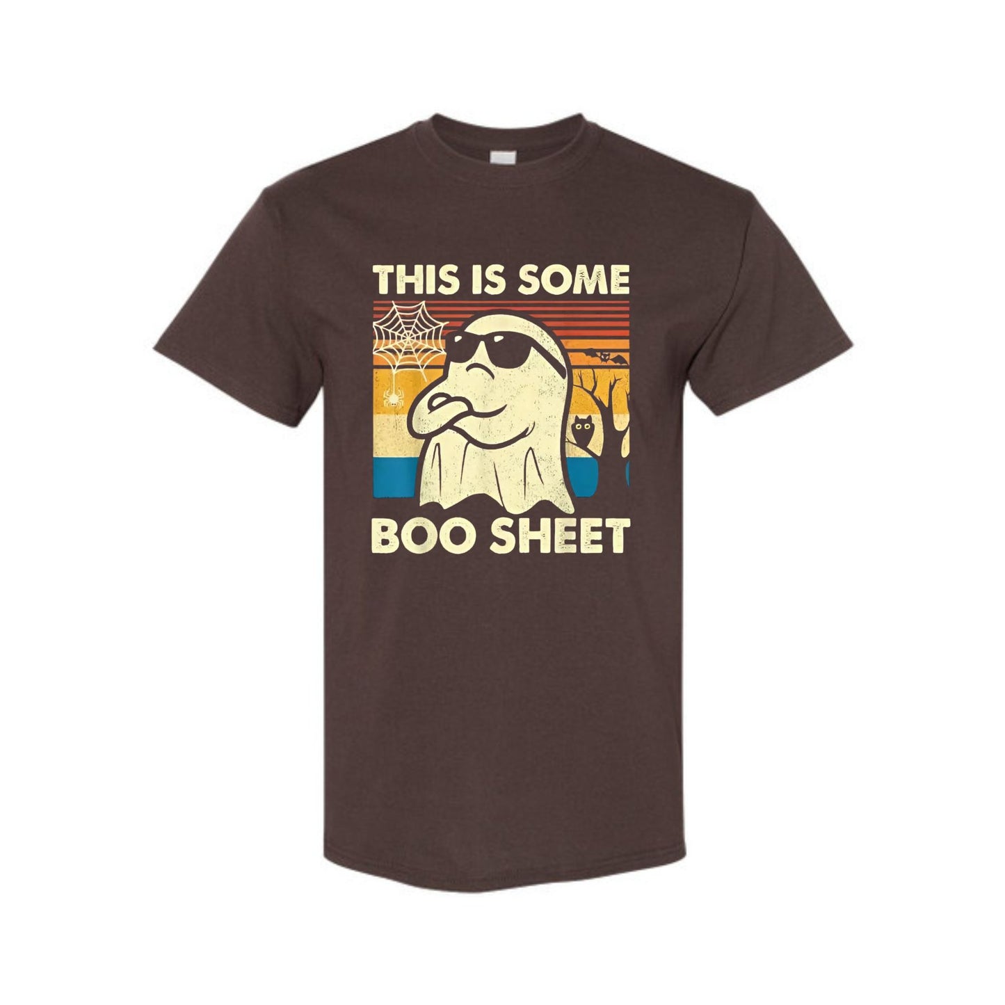 "This is Some Boo Sheet" Ghost T-Shirt - Funny Retro Halloween Apparel for Men & Women