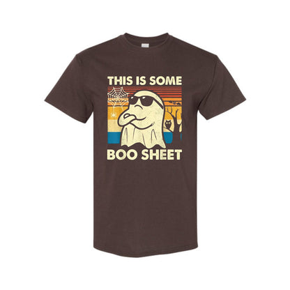 "This is Some Boo Sheet" Ghost T-Shirt - Funny Retro Halloween Apparel for Men & Women