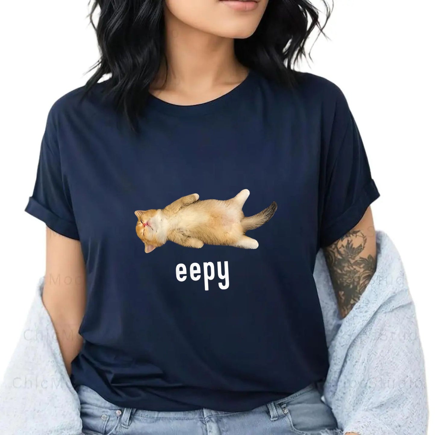 "Eepy Cat" Silly Sleepy Cat Meme T-Shirt - Cute Cat Lover Apparel, Funny Meme Tee