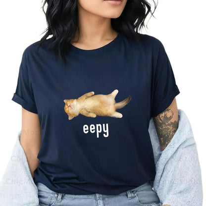 "Eepy Cat" Silly Sleepy Cat Meme T-Shirt - Cute Cat Lover Apparel, Funny Meme Tee