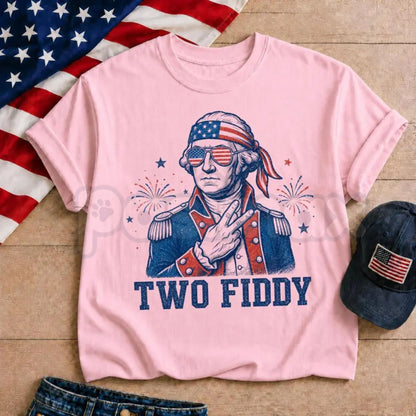 "Two Fiddy" George Washington T-Shirt – Retro 250th Anniversary Patriotic Meme Graphic Tee