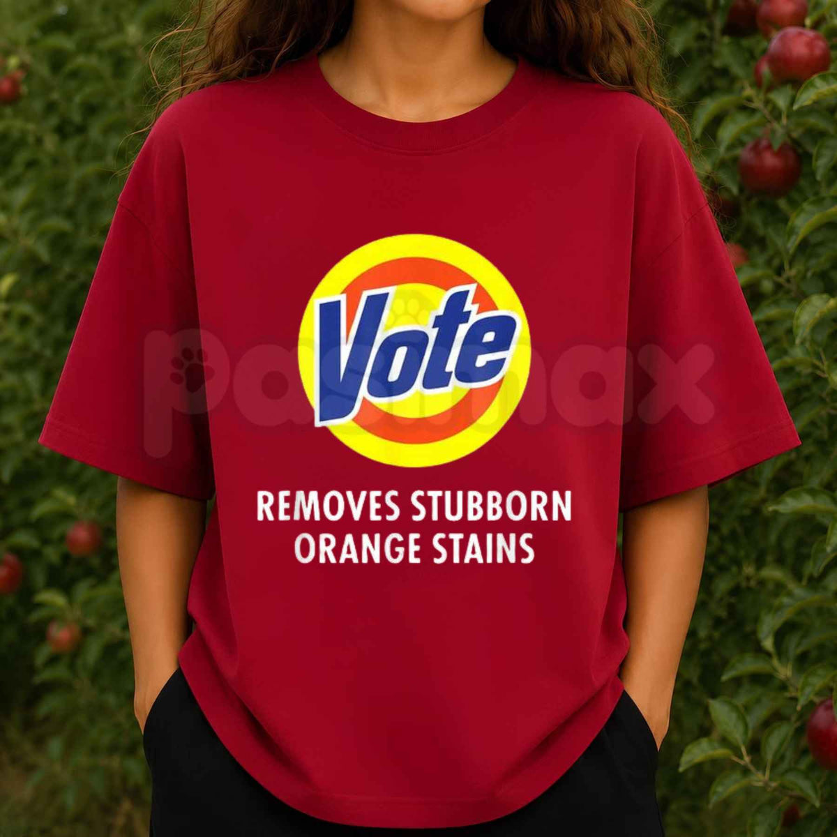 Vote Removes Stubborn Orange Stains T-Shirt – Funny Anti-Trump Political Unisex Tee