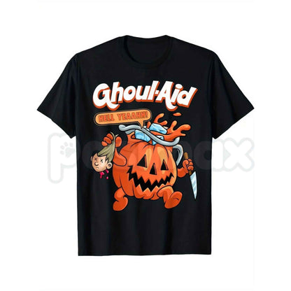 Halloween Ghoul Aid Pumpkin T-Shirt – Retro Spooky Season Unisex Cotton Graphic Tee