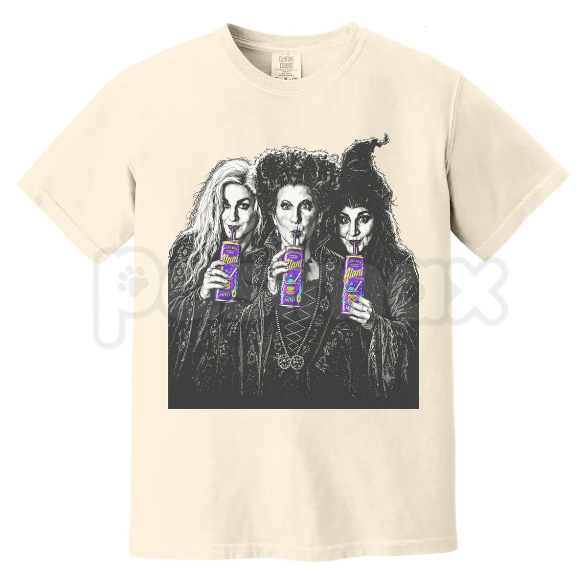 Comfort Colors® Sanderson Sisters Witches Brew Energy Drink T-Shirt – Retro Halloween Graphic Tee, Spooky Cult Classic Unisex Top & Gift