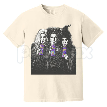 Comfort Colors® Sanderson Sisters Witches Brew Energy Drink T-Shirt – Retro Halloween Graphic Tee, Spooky Cult Classic Unisex Top & Gift