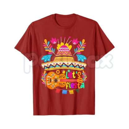 "Let’s Fiesta" Cinco de Mayo T-Shirt – Vibrant Mexican Fiesta Graphic Tee, Remastered Heavy Cotton 5 De Mayo Top, Soft Lived-In Heavyweight Celebration Shirt, Made in USA