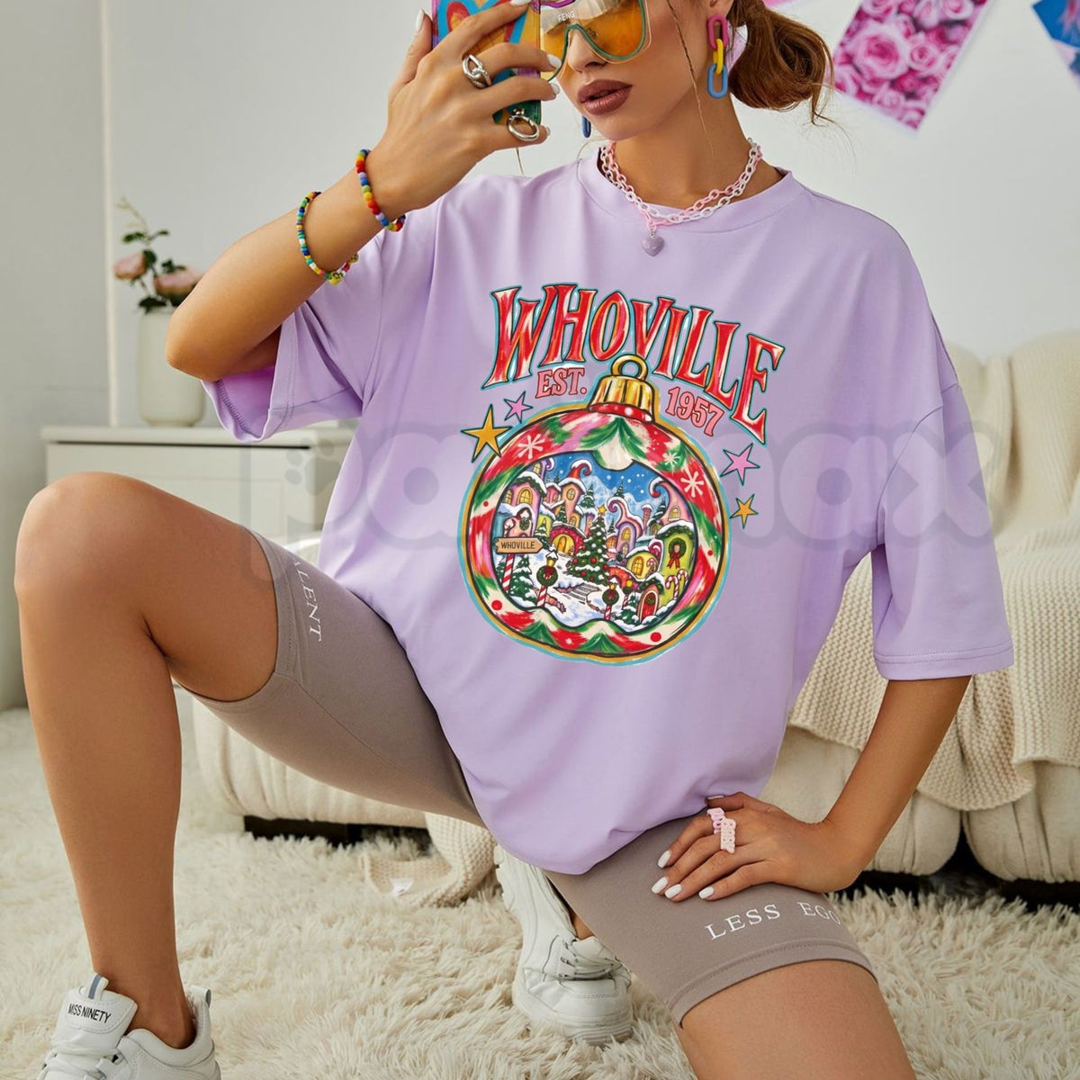 Comfort Colors® Preppy Christmas T-Shirt – Cute Characters 2026 Graphic Tee, Vintage Christmas Movie Unisex Top & Holiday Gift