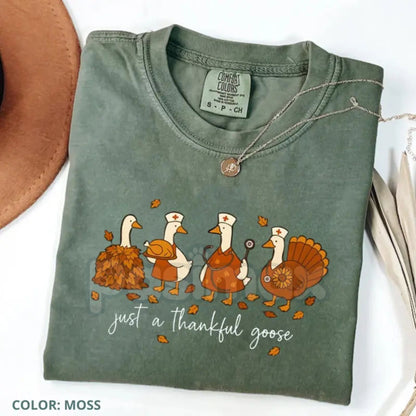 Comfort Colors® 'Thanksgiving Nurse - Goose Is Loose' T-Shirt – Funny Holiday RN Apparel, Whimsical Comfort Tee
