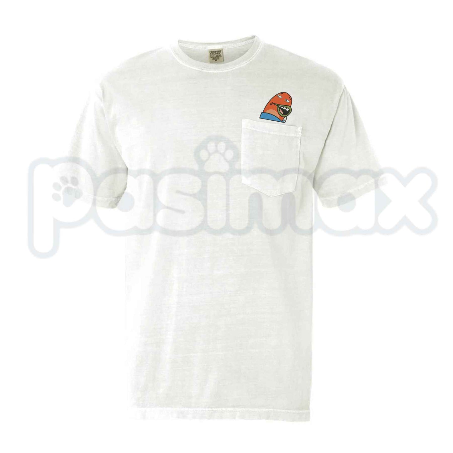 Comfort Colors® Embroidered "Fish Memes" Pocket T-Shirt – Witty Fishing Humor Graphic Tee, Novelty Fisherman Unisex Top