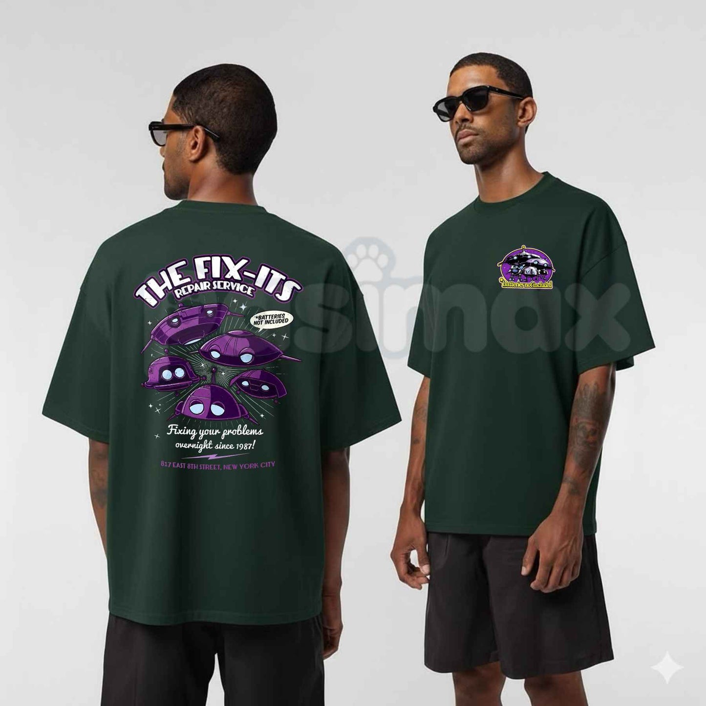 Retro 80s Sci-Fi Batteries Not Included T-Shirt – Classic Alien Unisex Cotton Graphic Tee
