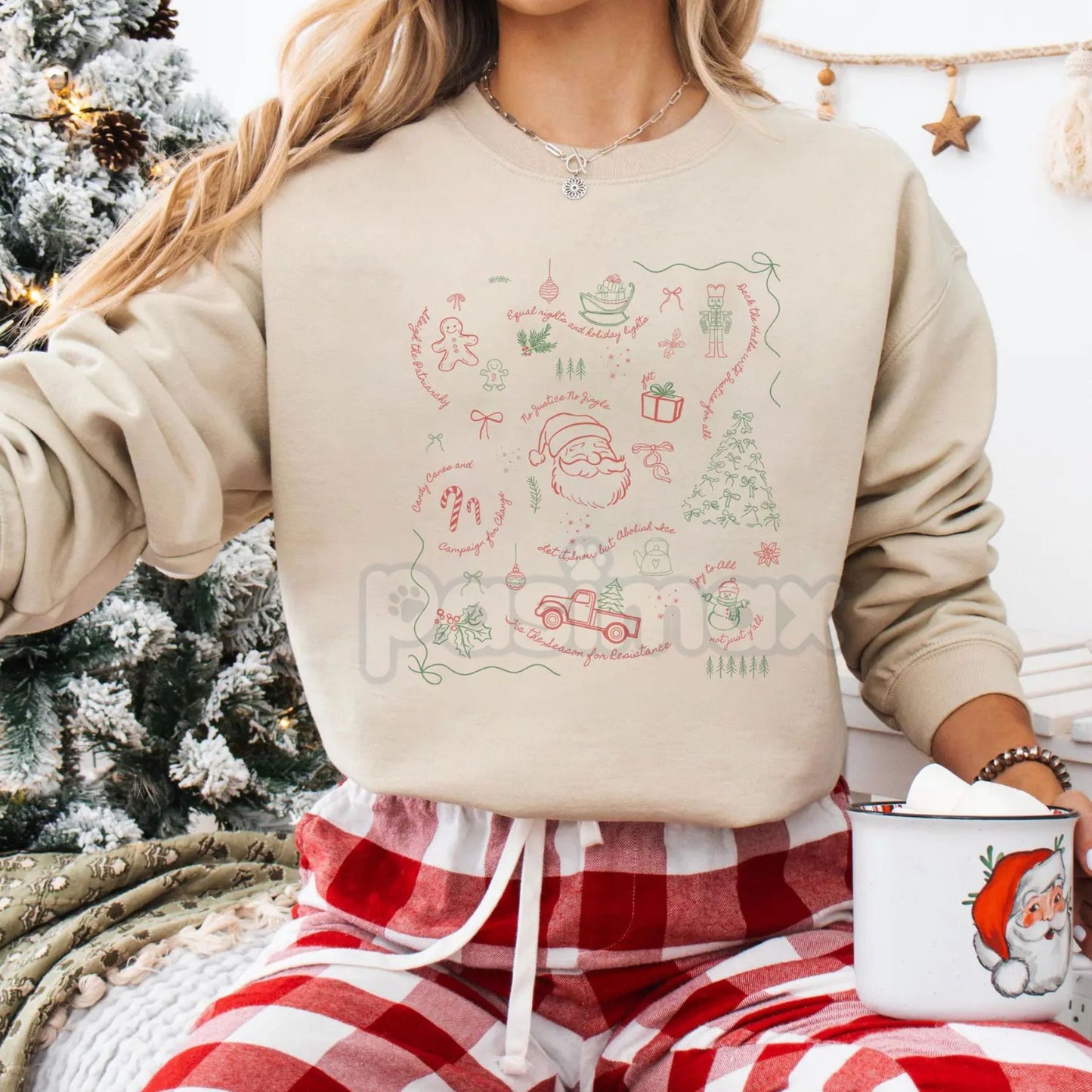 Coquette Secret Message Holiday Sweatshirt – Subtle Anti-Establishment Liberal Protest Tee