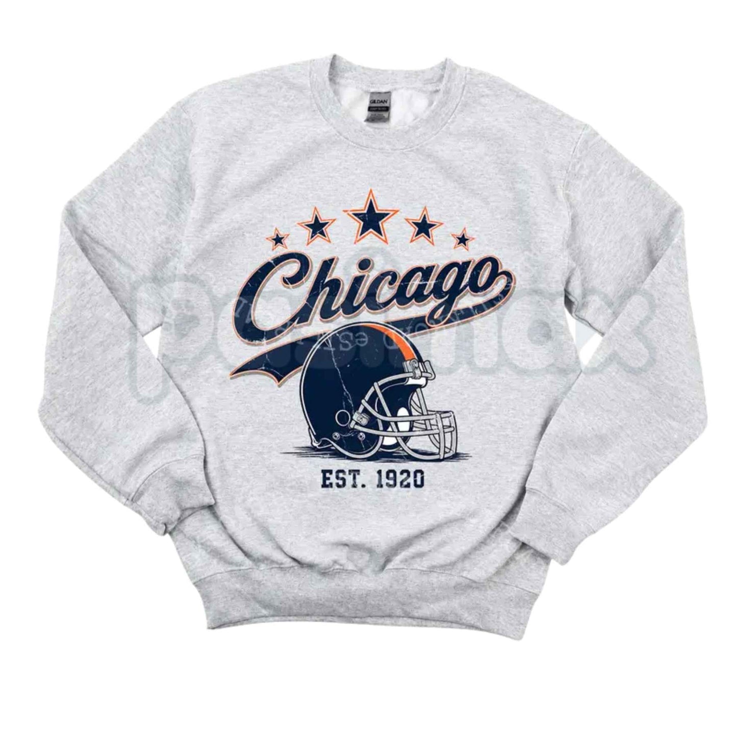 Vintage All Team Football Sweatshirt | Ash Grey 1960s Retro Game Day Crewneck