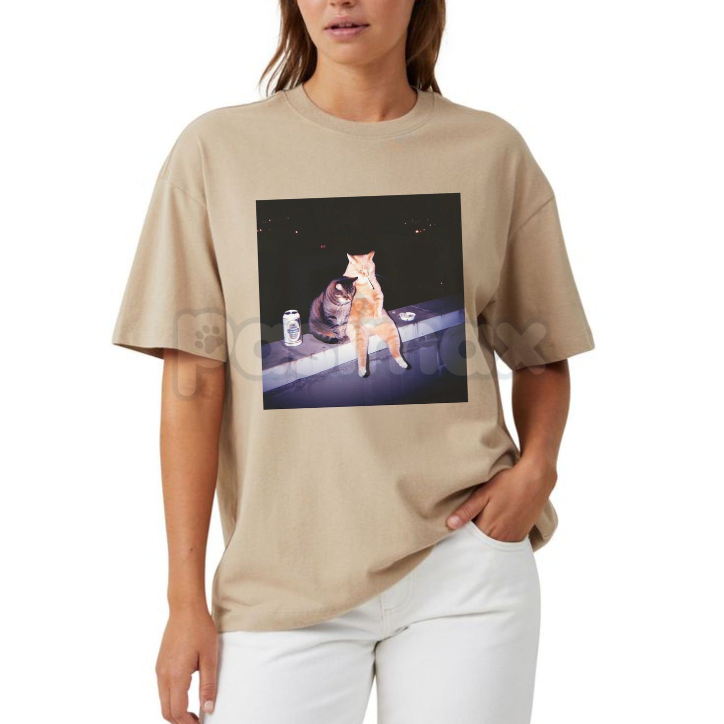 Funny Cat Smoking Graphic Tee - Ironic Animal Humor Shirt, Irreverent Cat Lover Gift, Funny Pet Statement Apparel