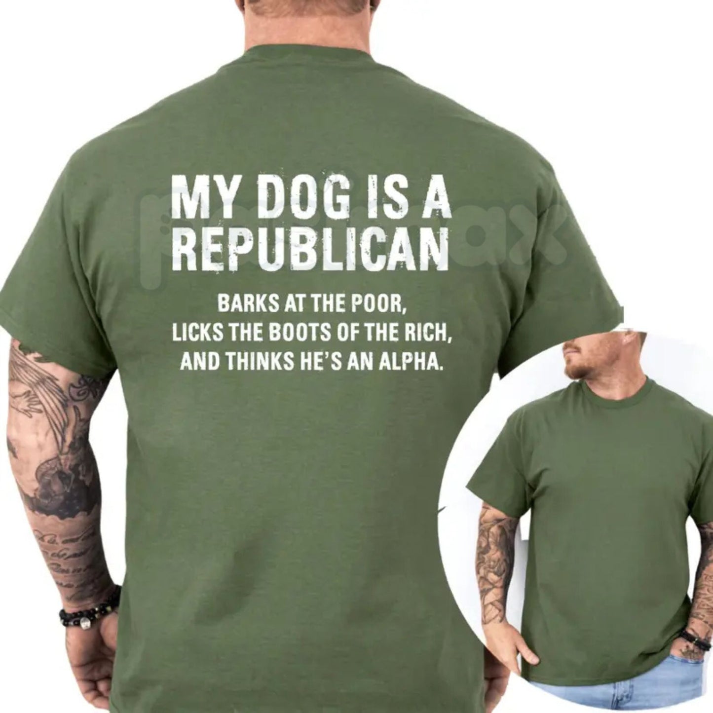 Funny "My Dog Is A Republican" T-Shirt – Sarcastic Political Humor Novelty Quote Graphic Tee