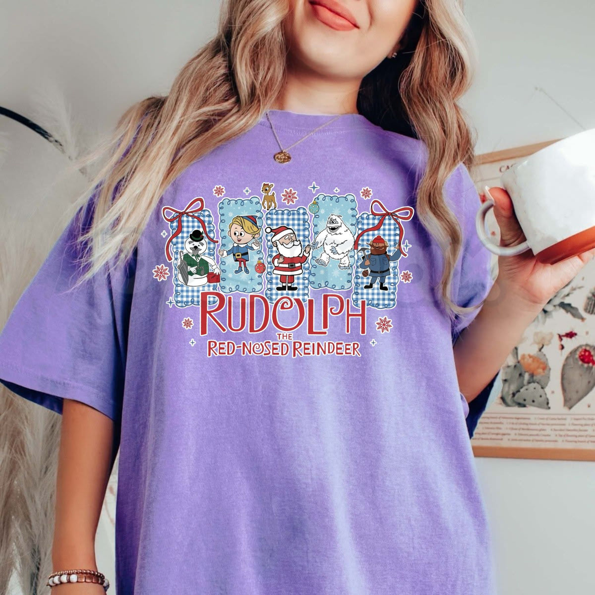 Comfort Colors® Rudolph The Red Nosed Reindeer T-Shirt – Retro Christmas Graphic Tee, Funny Holiday Unisex Top & Winter Gift for Her