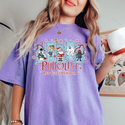 Comfort Colors® Rudolph The Red Nosed Reindeer T-Shirt – Retro Christmas Graphic Tee, Funny Holiday Unisex Top & Winter Gift for Her
