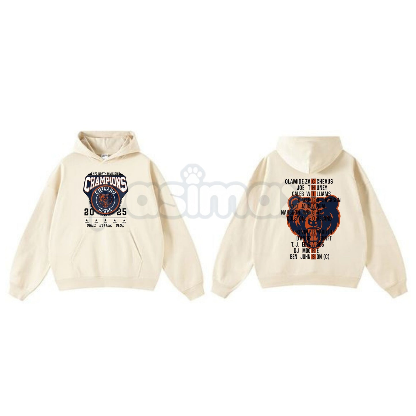 Chicago Bears NFC Champions Vintage Hoodie – Monsters of the Midway Tribute, Retro Football Streetwear, Unisex Pullover