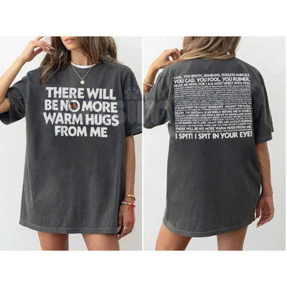Comfort Colors® Prepotente "No More Warm Hugs" T-Shirt – Two-Sided Dungeon Crawler Carl Tee, Princess Donut & Carl Graphic Shirt, LitRPG Book Lover Gift