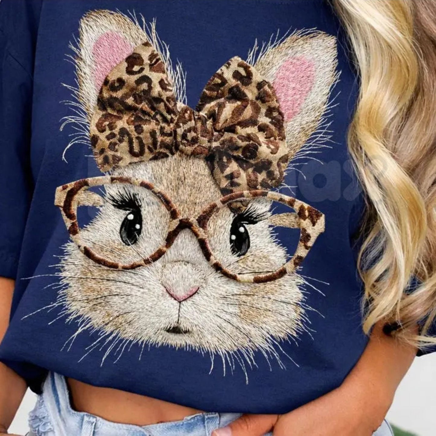 Comfort Colors® Retro Checkered & Leopard Easter Bunny T-Shirt – Trendy Mixed Print Easter Shirt, Aesthetic Spring Bunny Graphic Tee, Preppy Boho Easter Top