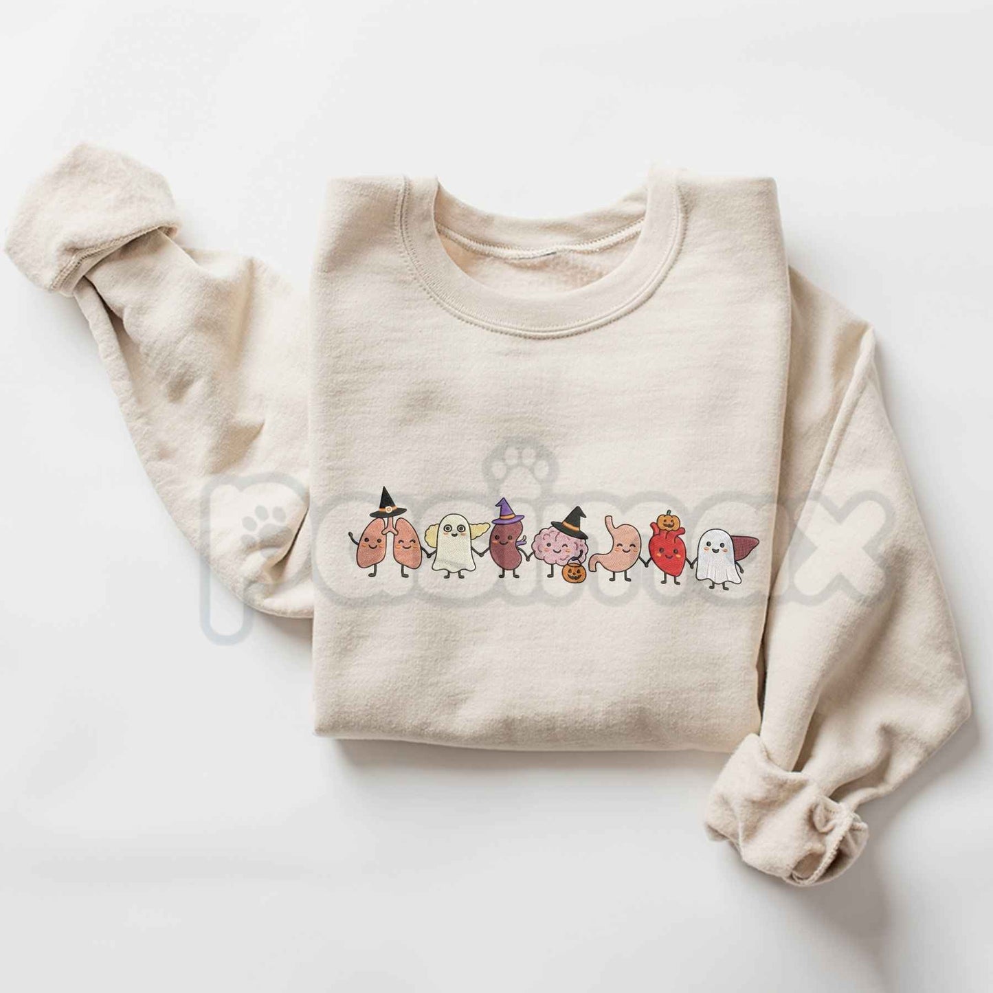 Halloween Anatomy Embroidered Sweatshirt – Spooky Medical Crewneck