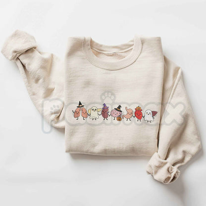 Halloween Anatomy Embroidered Sweatshirt – Spooky Medical Crewneck
