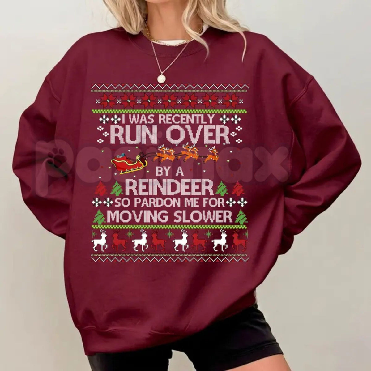Most Likely To Get Run Over By A Reindeer Sweatshirt | Funny Family Holiday Crewneck