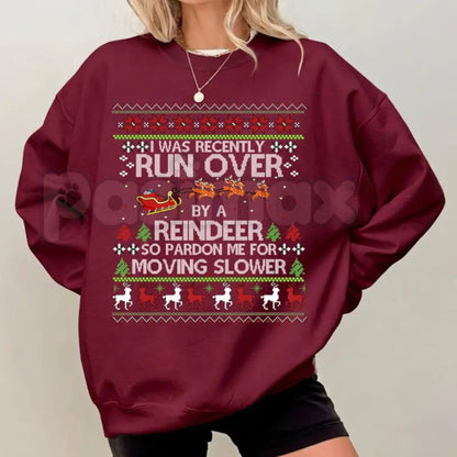 Most Likely To Get Run Over By A Reindeer Sweatshirt | Funny Family Holiday Crewneck