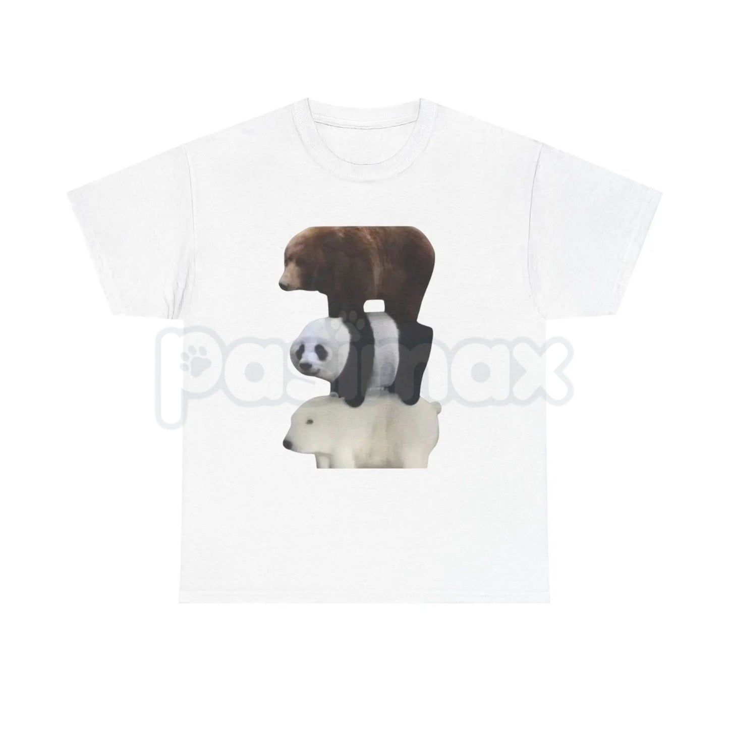 Stacked Bears Graphic Tee - Polar, Panda & Brown Bear Shirt, Minimalist Wildlife Nature Tee, Cute Animal Lover Gift, Premium Heavyweight Forest Animal Apparel