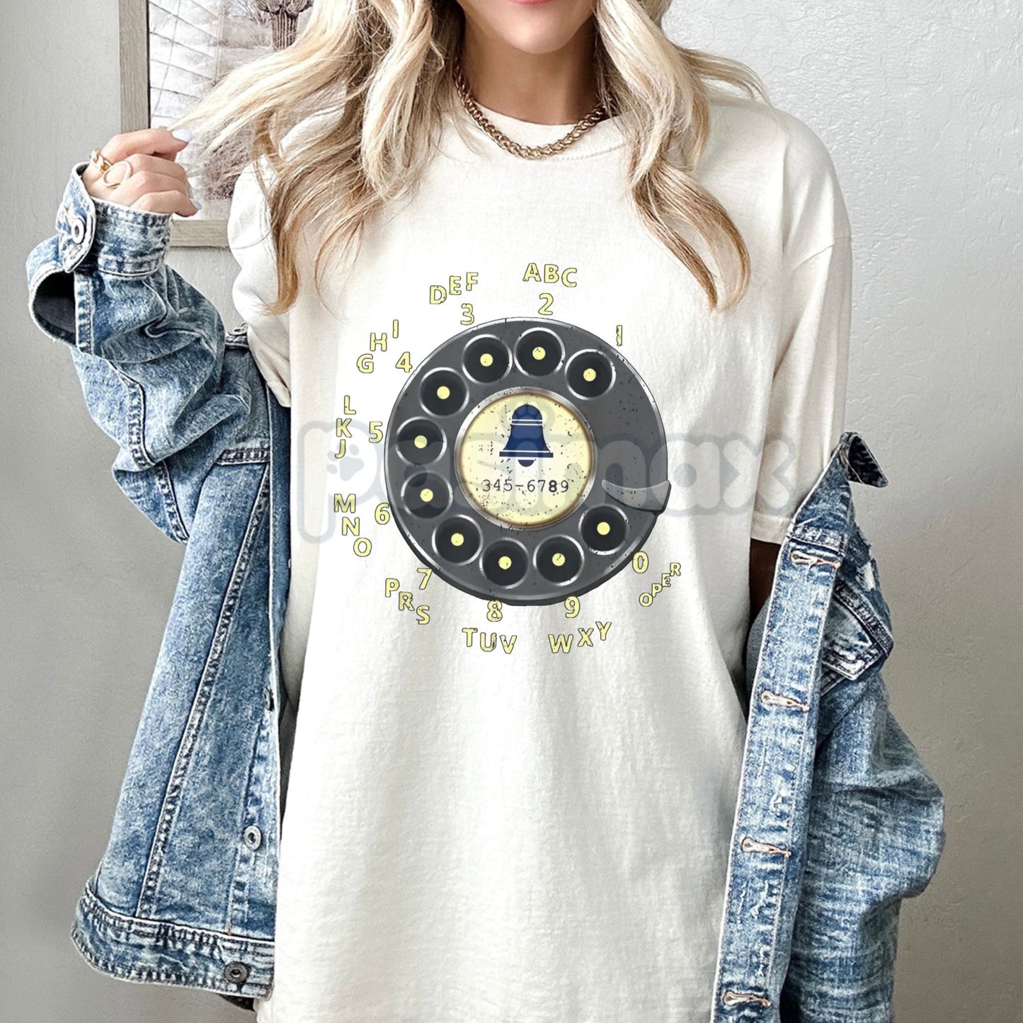Rotary Dial Nostalgia T-Shirt - Vintage Phone Graphic Tee, Retro Unplugged Style, Minimalist Short Sleeve Top