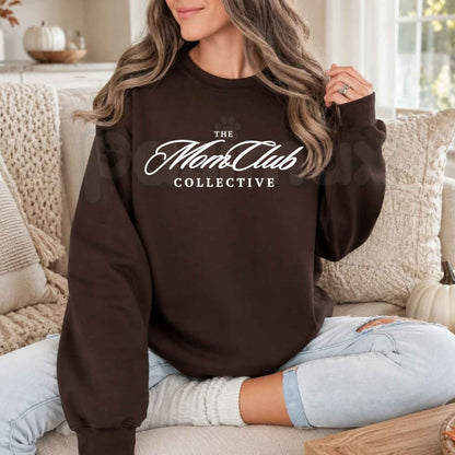 "Mom Club" Embroidered Sweatshirt – Cozy Motherhood Crewneck Pullover