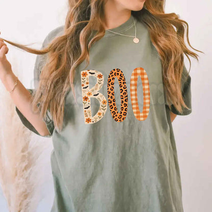 Comfort Colors® BOO T-Shirt – Trendy Halloween Graphic Tee, Retro Spooky Season Unisex Top & Gift for Her