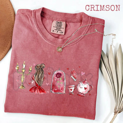 Comfort Colors® Enchanted Romance T-Shirt – Fairy Tale "Tale as Old as Time" Tee, Girly Coquette Valentine Shirt, Soft Girl Aesthetic Bookish Gift