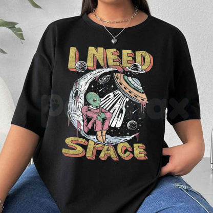 Comfort Colors® "I Need Space" T-Shirt – Retro Galaxy & Astronomy Graphic Tee, Introvert Universe Unisex Top