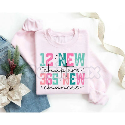 12 New Chapters 365 New Chances Sweatshirt | New Year 2026 Motivational Crewneck | Manifestation Aesthetic Jumper | Inspirational 2026 Gift