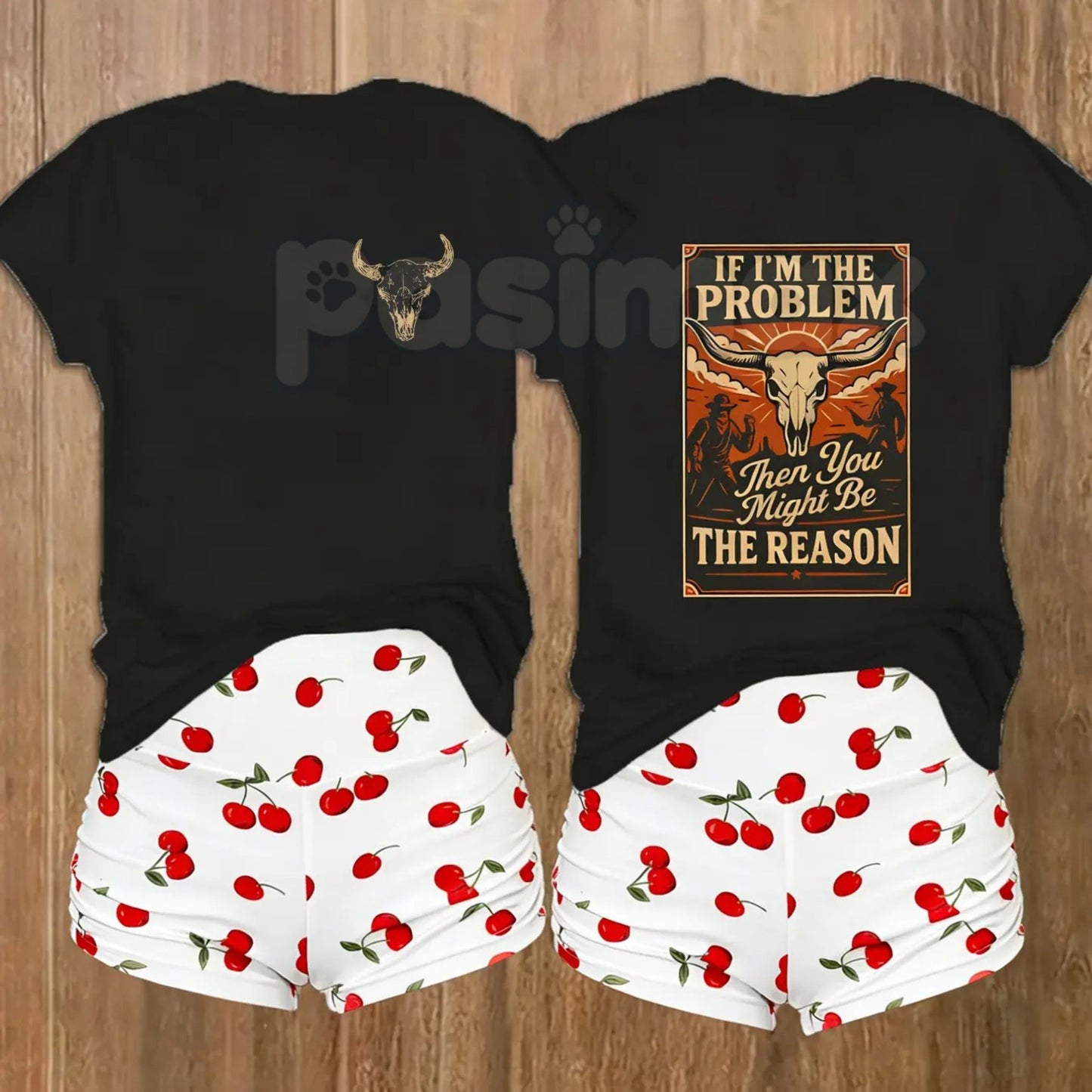 "If I'm The Problem You Might Be The Reason" T-Shirt – Sarcastic Witty Quote Graphic Tee, Premium 100% Cotton Unapologetic Statement Top, Soft Lived-In Heavyweight Edgy Attitude Shirt, Made in USA